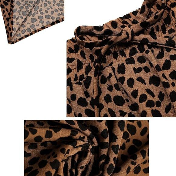 Women's M Flowy Long Skirt Summer Beach Pleated Elastic High Waisted Casual Maxi - Picture 2 of 6